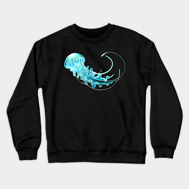 Big Luminous Jellyfish Crewneck Sweatshirt by Blackmoon9